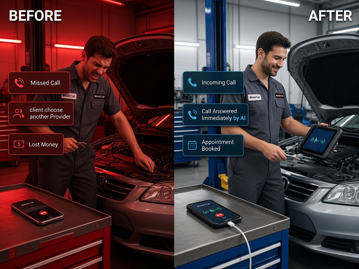 Auto repair shop with vehicles on service lifts